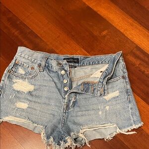 Aeropostale Light Blue Distressed Jean Shorts